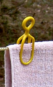 A yellow bionic peg close up